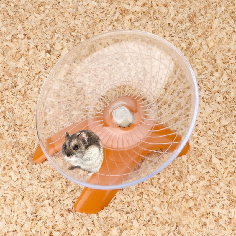 Reshiho Hamster Wheel Silent Hamster Exercise Wheel Running Spinner Hamster Flying Saucer for Hamsters Gerbils Mice and Other Small Pets (Orange) - Image 4